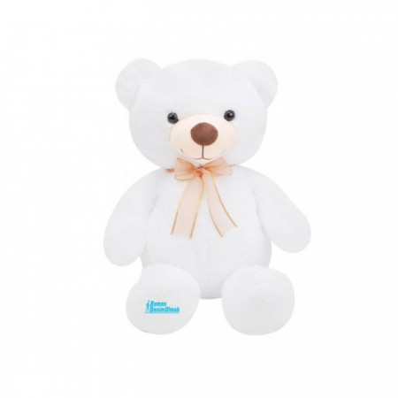 Peluş Papyonlu Yumoş Ayı Sevimli Ayıcık Beyaz 70 Cm