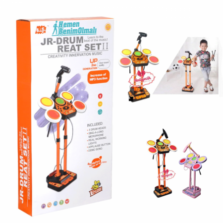 Ayaklı Bateri Seti Müthiş Müzik Aleti Mikrofonlu