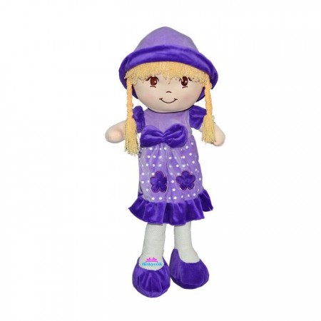 Oyuncak Bez Bebek Mor Elbiseli 70 Cm 