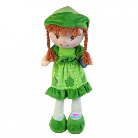 Oyuncak Bez Bebek Yeşil Elbiseli 70 Cm