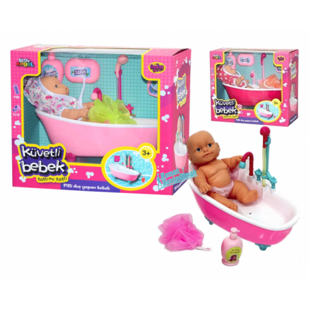 Oyuncak Bebek Küvetli Pilii Işıklı Bebek 
