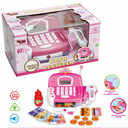 Oyuncak Mikrofonlu Işıklı Ve Sesli Yazar Kasa