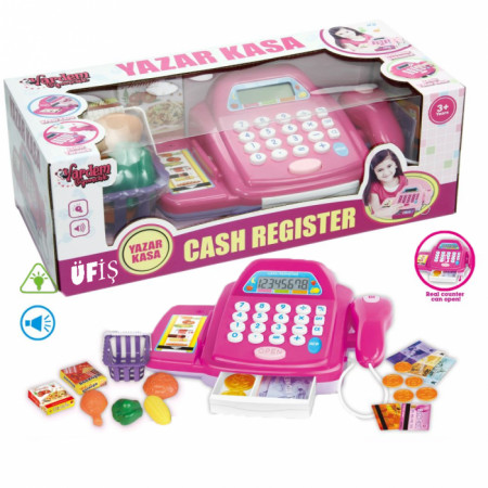 Cash Register Işıklı Müzikli Pembe Yazar Kasa