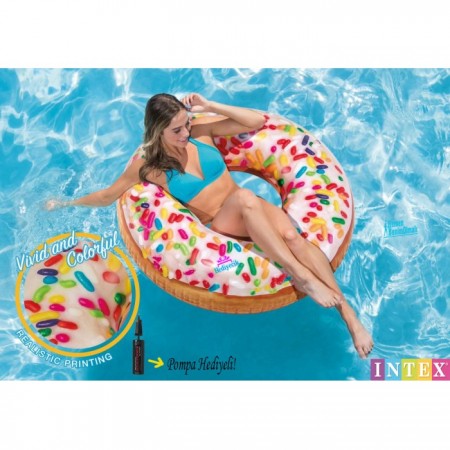 İntex Şekerlemeli Donut Havuz ve Deniz Simidi 114 Cm