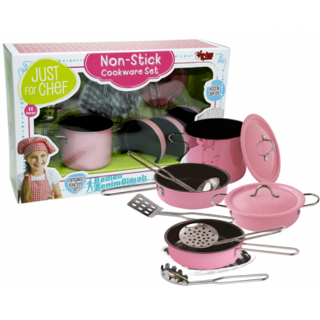 Kitchen Oyuncak 11 Parça Yapışmaz Renkli Tencere Tava Seti