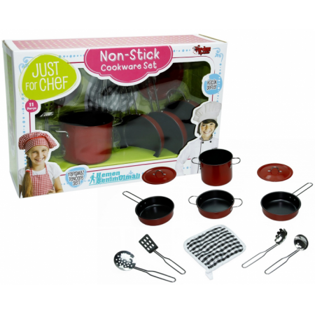Kitchen Oyuncak Teflon Yapışmaz Tencere Tava Seti 11Pcs