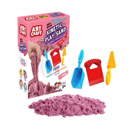 Art Craft Dede, Aksesuarlı Pembe Kinetik Oyun Kumu 1000 gr