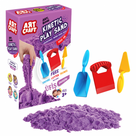 Art Craft Dede, Aksesuarlı Mor Kinetik Oyun Kumu 1000 gr