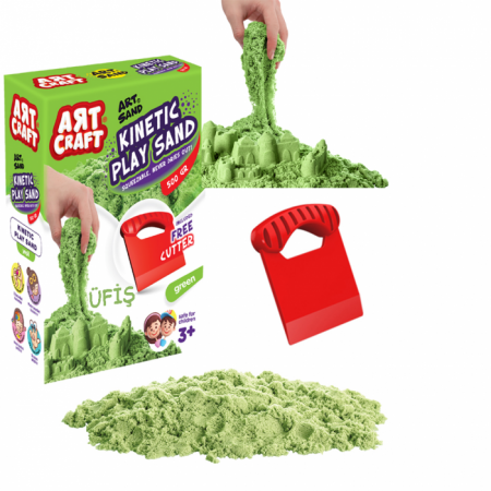 Dede Art Craft Aksesuarlı Yeşil Kinetik Oyun Kumu 500 gr