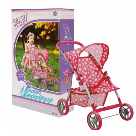Oyuncak Çocuk Tenteli 4 Metal Tekerlekli Puset