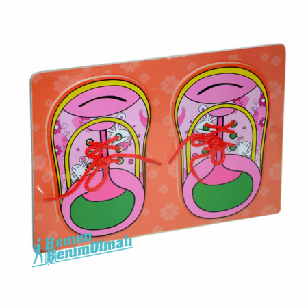 Playwood Ahşap Oyuncak  Düğmeli Ayakkabı