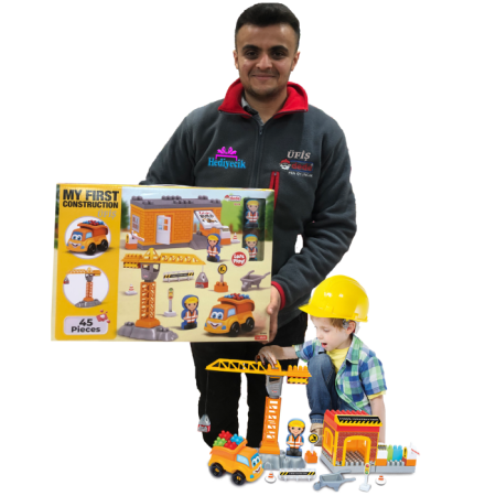 Dede Oyuncak 03160 İnşaat Bloklar Vinç Temalı Bloklarlar 45 Parça