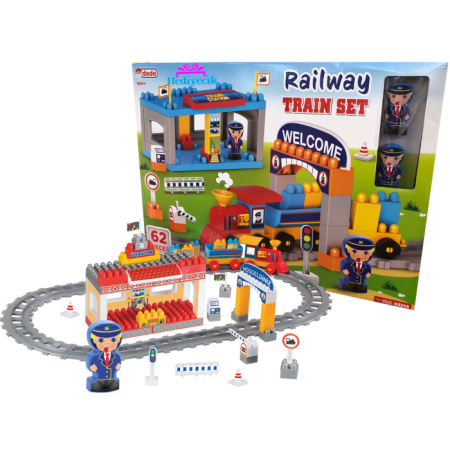 Dede Railway Traın Eğitici Raylı Tren Seti 62 Parça