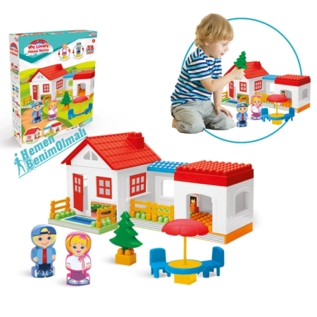  Dede,Oyuncak Tek Katlı Ev Blokları 36 Parça