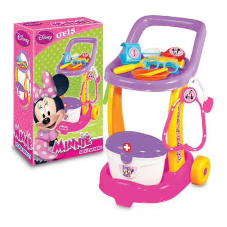 Minnie Mouse Doktor Servis Arabası 10 Parça Set