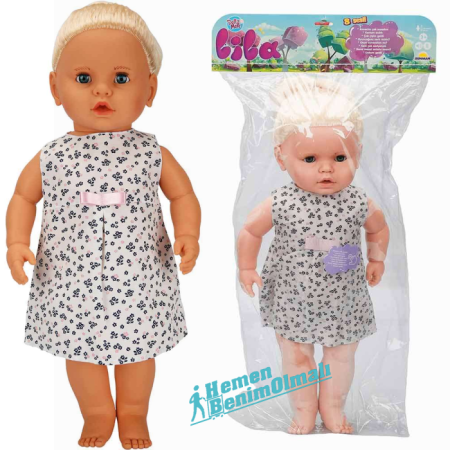 Sunman Lila Sesli Saçlı Et Bebek Sarışın 60 cm