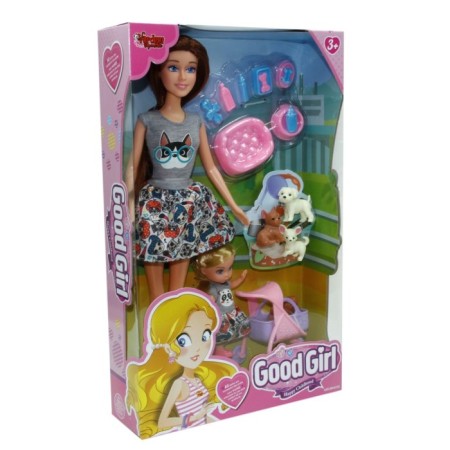 Oyuncak Anne ve Kızı Pet Shopta Bebek Seti 29 Cm