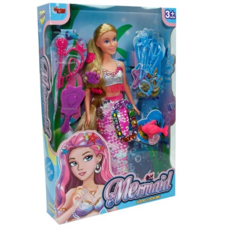 Oyuncak Aksesuarlı Deniz Kızı Bebek 29 Cm