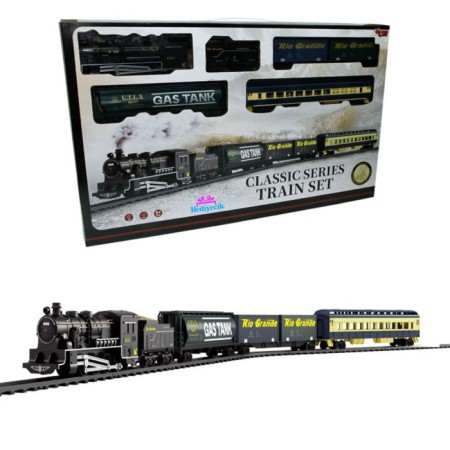 Oyuncak Sesli ve Işıklı Klasik Büyük Tren Seti 33 Parça