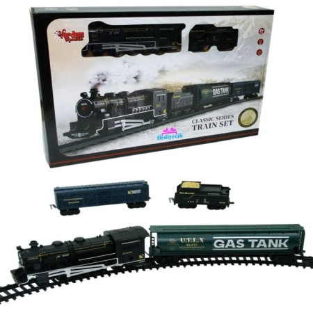 Oyuncak Sesli ve Işıklı Klasik Büyük Tren Seti 18 Parça