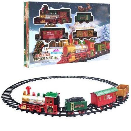 Oyuncak Sesli ve Işıklı Noel Tren Seti 16 Parça