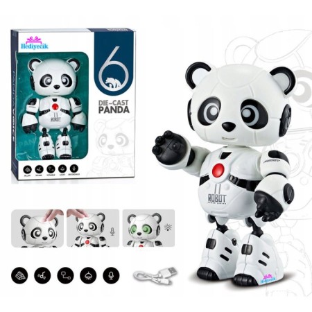 Ses Kayıt Edip Konuşan Akıllı Robot Panda Şarjlı