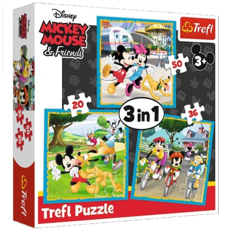 Trefl 3in1 Mickey Mouse Arkadaşlarla Puzzle 