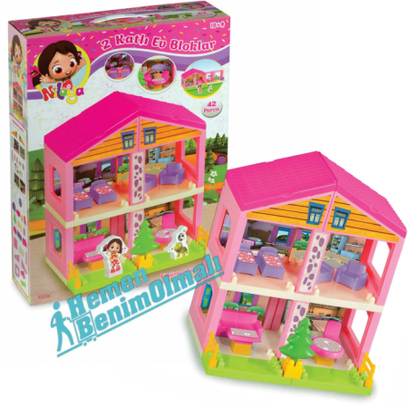 Niloya Lego Evi 2 Katlı Blokları 42 Parça Blok Set 