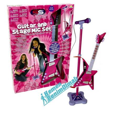 Rock Star Oyuncak Ayaklı Mikrofon ve Elektro Gitar Seti Kendi Şarkını Söyler
