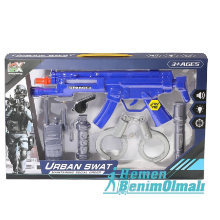 Oyuncak Tüfek Pilli Işıklı Smart Taramalı Seti 33E-2 