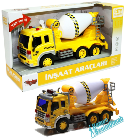 City Service Kamyon Mikser 1:16 Sürtmeli Sesli Işıklı