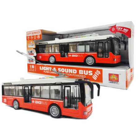 Oyuncak Otobüs 1:16 Sesli ve Işıklı Okul Otobüs Troleybüs