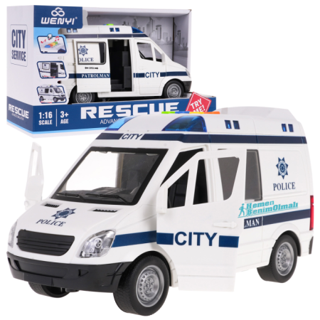 Oyuncak Polis Arabası 1:16 Sürtmeli Sesli Işıklı Ambulans Ve Polis Arabası
