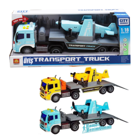 CITY Servıce 1:16 Sürtmeli Sesli Işıklı Uçak Taşıyan Tır