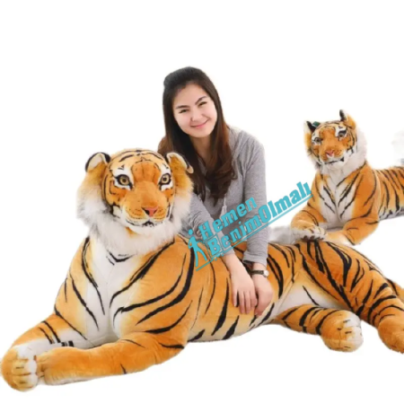Peluş Kaplan 158 cm Yatan Kahverengi Büyük Dev Kaplan