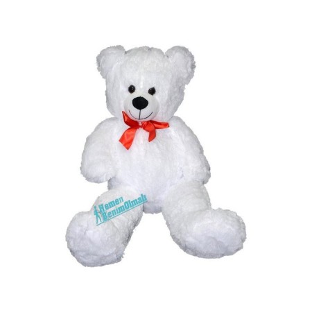 Oyuncak Peluş Ayı 75 cm Papyonlu Yumoş Ayıcık Salaş Ayı Beya Pembe Kahve  PL7834