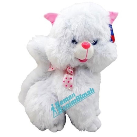 Peluş Kedi Tombul Oturan Kedi Sesli  50 Cm 
