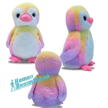 Pelush Oyuncak Penguen Renkli 30 Cm 