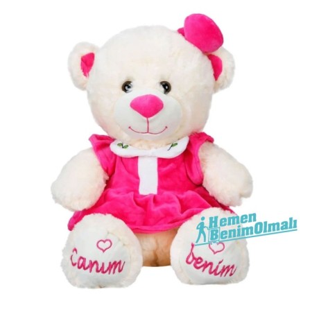 Peluş Ayı Canım Benim Elbiseli 40 cm