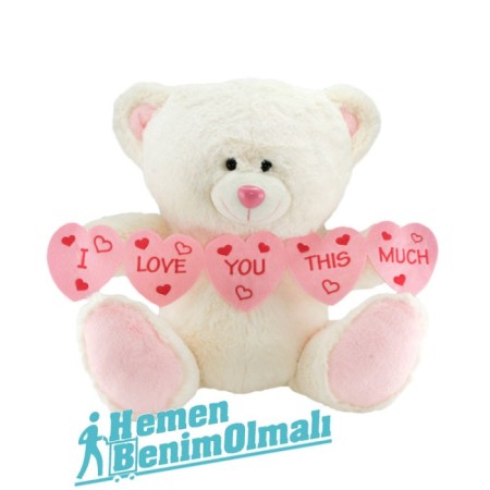 Neco Plush I Love You Thıs Much Kalpli Peluş Ayı 55 cm