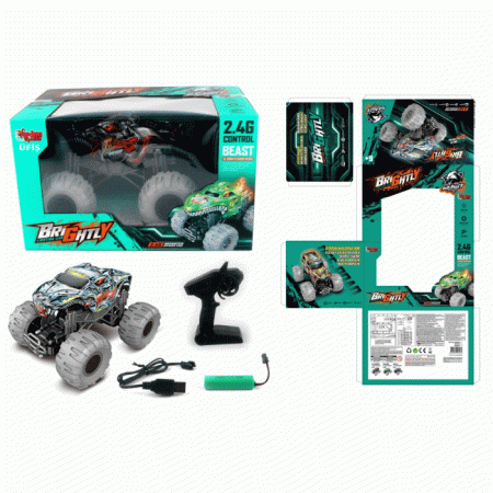 Uzaktan Kumandalı Şarjlı 2.4G Işıklı Off-Road Canavar Araba