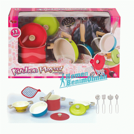 Oyuncak Emaye Tencere Tava 11Parça Tencere Tava Seti 