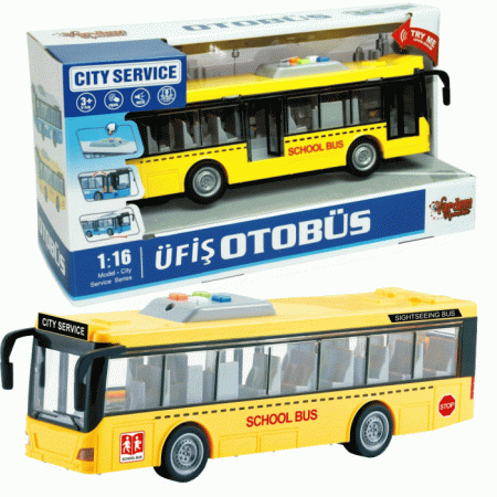 Oyuncak Otobüsü 1:16 Sesli ve Işıklı Halk Otobüsü 