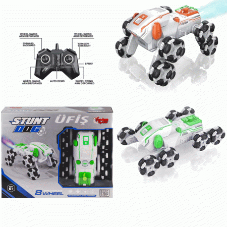  Uzaktan Kumandalı Buharlı 8 Teker Stunt Köpek Araba SYR-666-820