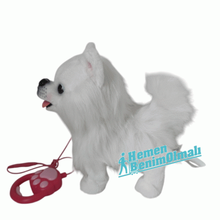Peluş Tasmalı Yürüyen-Havlayan Fino Köpek