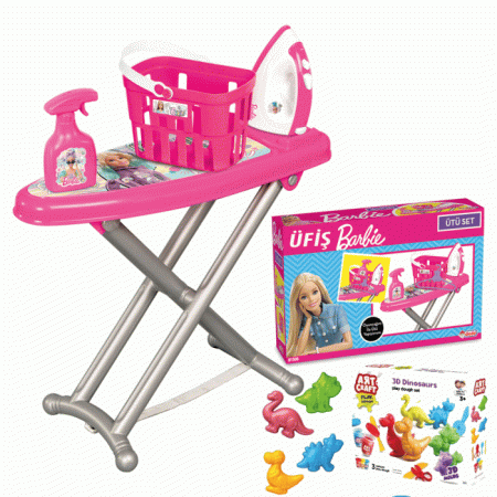 Barbie Ütü Masası Seti Art Craft 3D Dinozorlar Hamur Set 168 Gr Set