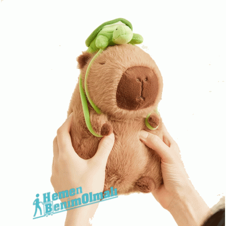 Peluş Capybara Kapibara Oyuncak 24 cm Sırt Çantalı Figürlü