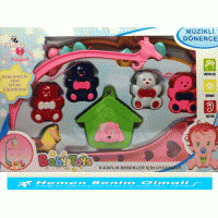 Müzikli Çıngıraklı Hayvan Figürlü Kutulu Bebek Dönencesi 