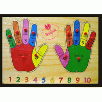 Ahşap Tutmaçlı Düğmeli El Beceri Oyunu Parmaklarımzı Sayalım