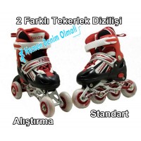 Ayarlanabilir Paten Çelik Ayarlı Paten Kırmızı S (30-33) 